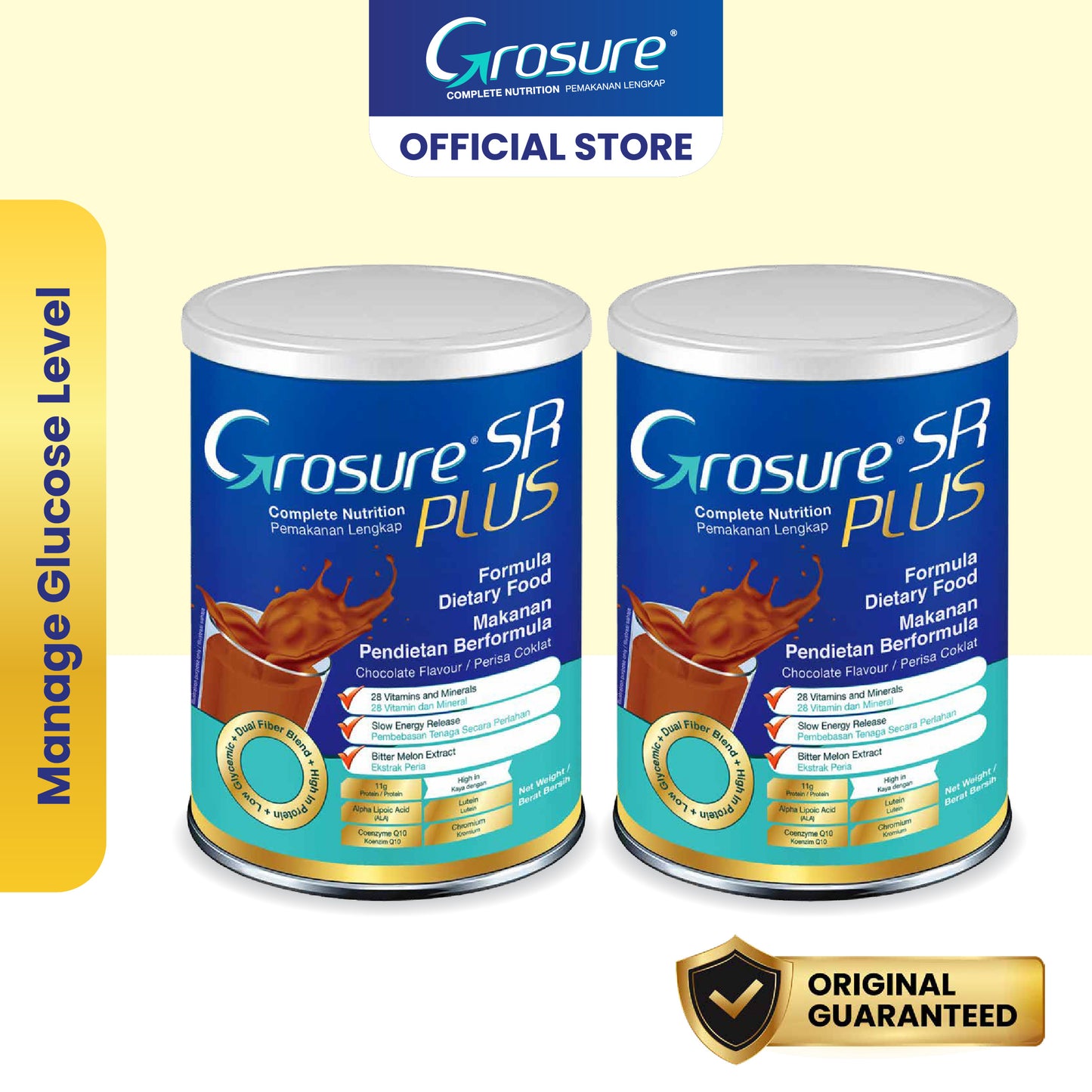Grosure Sr Plus (Chocolate) 800g [Susu Peria Katak]